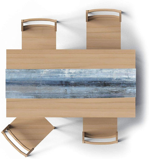 AILUER Blue and Grey Table Runner,Abstract Modern Art Burlap Table Runners for Table Dresser Runner Farmhouse Style for Dinner Party Holidays Home Decoration (Blue Grey, 13"x 71")