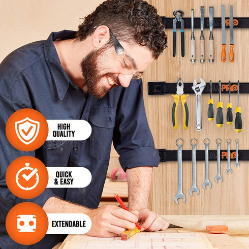 Vanitek 12-Inch Magnetic Metal Tool Holder Organizer Racks, Heavy-Duty Bar for Garage/Workshop (2 Pieces)