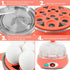 Elite Gourmet EGC007C Rapid Egg Cooker, 7 Easy-To-Peel, Hard, Medium, Soft Boiled Eggs, Poacher, Omelet Maker, Auto Shut-Off, Alarm, 16-Recipe Booklet, BPA-Free, Coral