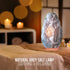Himalayan Glow Natural Grey Salt Lamp,Night Light,Hand Carved Crystal Salt Lamp with Neem Wooden Base,Salt Lamp Bulb,(ETL Certified) Dimmer Switch | 5-7 LBS (2 Extra Bulbs)