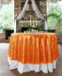 DUOBAO Table Cloths 72 Inch Round Tablecloth Orange Sequin Tablecloth Wedding Sequin Tablecloth Overlay Round Dining Table Cover Christmas Decor (Round 72-Inch, Coral)
