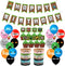 Pixel Style Gamer Party Supplies, Miner Theme Birthday Party Favors and Decors Set Includes 1 Banner, 20 Balloons, 24 Cupcake Toppers, 24 Wrappers, 18 Bracelets
