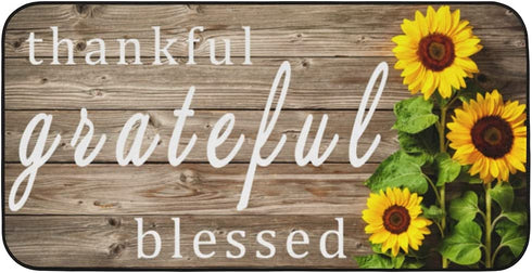 Sunflower Wooden Board Kitchen Rugs Anti Fatigue Memory Foam Floor Mat Non-Skip Cushioned Absorbent Kitchen Runner Rug for Entryway Hallway Farmhouse Bathroom Dining Room 39x20 in