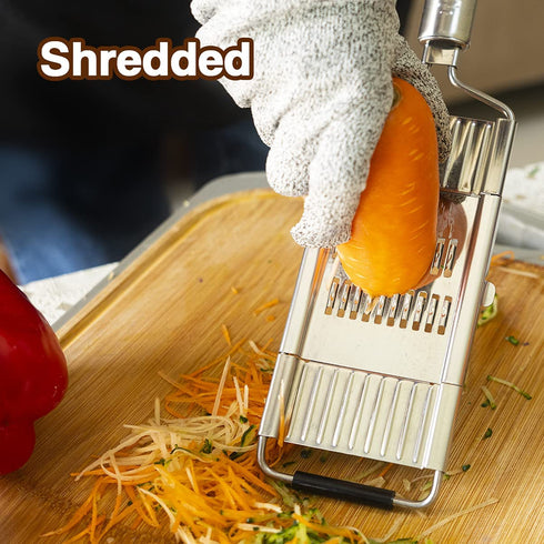 Multi-Purpose Citrus Zester, Cheese Grater & Vegetable Chopper,Handheld 4 adjustable Blades sets Stainless Steel Cutter Slicer for Lemon, Nutmeg, Chocolate, Vegetables, Fruits
