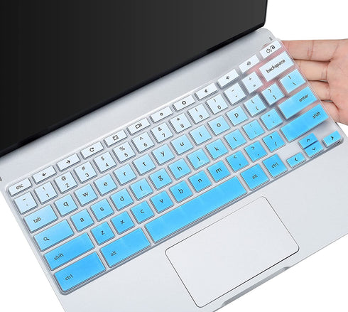 Keyboard Cover for Samsung Chromebook 4 3 XE310XBA XE500C13 XE501C13 11.6/Chromebook Plus V2 12.2" XE520QAB-K01US/15.6" Chromebook 4 XE350XBA-K01US XE350XBA-K03US XE350XBA-K05US/ , Gradual Blue