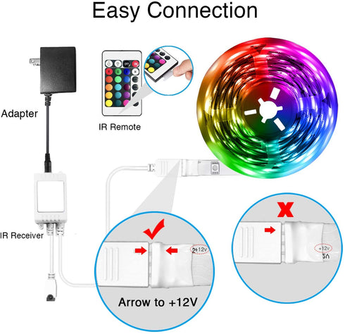 DAYBETTER Led Strip Lights 50ft Smart Light Strips with App Control Remote, 5050 RGB Led Lights for Bedroom, Music Sync Color Changing Lights for Room Party