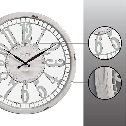 FirsTime & Co. Whitney Wall Clock, 20", Antique Cream