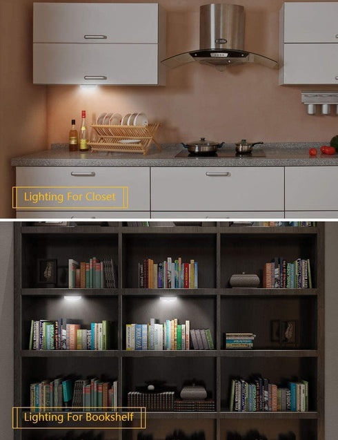 LED Night Light Switch, 200 Lumen Wireless COB LED Switch Light, Under Cabinet, Shelf, Closet, Garage, Kitchen, Stairwell and Emergency, Battery Operated, Batteries Included, 4 Pack