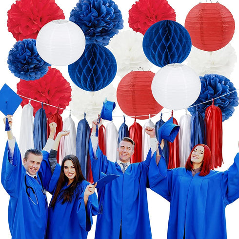 Graduation Decorations 2022 Navy Blue Red White Nautical Party Decor Base Ball Decorations 4th of July/Patriotic Decorations Fourth of July Party Favors Birthday Sail Boats Party Decorations