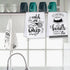 Kamalove Funny Kitchen Towels and Dishcloths Sets of 4 - Dish Towels with Sayings - House Warming Presents for New Home, Gifts for Women, Farmhouse Kitchen Decor, White