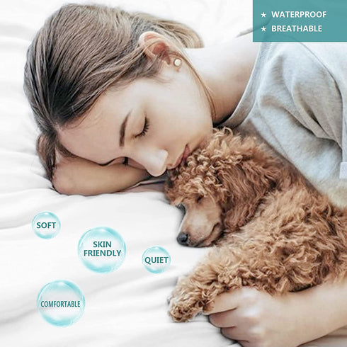 Mattress Protector Full Size Waterproof Mattress Cover Soft Breathable Noiseless Full Mattress Protector Bed Cover Deep Pocket for 6-15" Pad - Machine Washable Vinyl Free (Full)