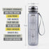 Hydro Habit - Sports Water Bottle with Time Marker Reminder - BPA Free, Non Toxic, Smooth Water Fast Flow, Flip Top Leak Proof Lid, Shaker Ball and Fruit Infuser Strainer - 32 oz 1 Liter