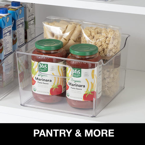 Oggi Bin Ideal for Kitchen, Pantry Storage, Fridge Organizing, Clear, 9.75" x 9" x 6"