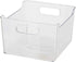 Oggi Bin Ideal for Kitchen, Pantry Storage, Fridge Organizing, Clear, 9.75" x 9" x 6"
