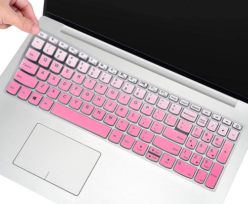 Keyboard Cover Skin for 2020 2021 Lenovo Ideapad 3 15 15.6 17.3 Inch Laptop Keyboard Cover Protector (with Numeric Keypad), 2020 Lenovo Ideapad 3 15 Accessories, Ombre Pink (US Layout)