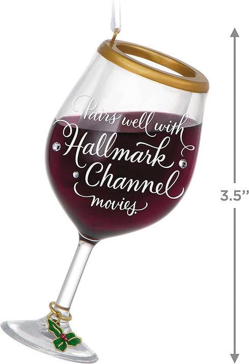 Hallmark Keepsake Christmas Ornament 2021, Hallmark Channel The Perfect Pairing Wine Glass