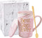 Best Gigi Ever Mug Grandma Mug Gifts for Grandma Mothers Day Birthday Gifts for Grandma from Grandchildren Grandma Marble Cup 14 Oz Pink with Box Packing Spoon and Coaster