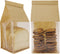 euduv Bakery Bags with Window Cookie Bags for Packaging 50Pcs 5.1x4.3x11 Inches Brown Kraft Paper Tin Tie Tab Lock Candy Bags Treat Bags, Popcorn, Coffee Bags Resealable