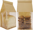 euduv Bakery Bags with Window Cookie Bags for Packaging 50Pcs 5.1x4.3x11 Inches Brown Kraft Paper Tin Tie Tab Lock Candy Bags Treat Bags, Popcorn, Coffee Bags Resealable