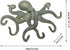 ChasBete Octopus Iron Wall Hooks for Hanging, Rustic Decorative Hooks/ Key Holder/ Coat Hooks/ Towel Hooks with 6 arms - Gold Green