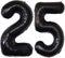 25 Number Balloons Black Big Giant Jumbo Number 25 Foil Mylar Balloons for 25th Birthday Party Supplies 25 Anniversary Events Decorations