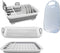 Collapsible Dish Drying Rack and Drainboard Set Portable Camp Dish Drainer Dinnerware Organizer Dish Rack Foldable Dying Dish Storage Rack for Kitchen Counter RV Camping Accessories