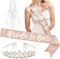 xo, Fetti Bachelorette Party Decorations Rose Gold Glitter Kit - Bridal Shower Supplies | Bride to Be Sash, Tiara, Veil + Bride Tribe Tattoos