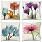 ONWAY Floral Throw Pillow Covers 18x18 Pink Flower Decorative Pillow Covers for Spring Decor, Set of 4