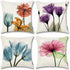 ONWAY Floral Throw Pillow Covers 18x18 Pink Flower Decorative Pillow Covers for Spring Decor, Set of 4