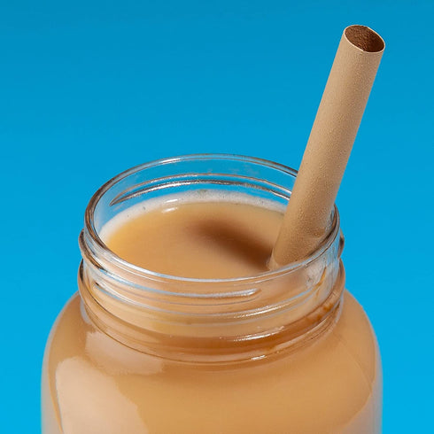 PandaBoard Compostable Eco Bamboo Fiber Boba Straws / 80 pcs / Long lasting, no paper taste