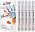 White Paint Marker Paint Pens - 5 Pack Oil Based Permanent Marker Pen, Medium Tip, Waterproof & Quick Dry, for Office, Art projects, Rock Painting, Ceramic, Glass, Wood, Plastic, Metal, Canvas