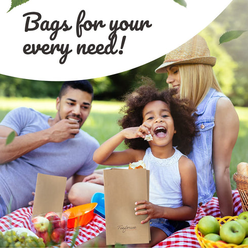 Paper Lunch Bags - Set Of 100 Brown Paper Bags, Greaseproof Paper Bags, Kraft Paper Bags, Waxed Lined Lunch Bags, Goody Brown Lunch Bags, Paper Bags Lunch, Reusable Packaging Bags For Small Business