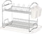 Simple Houseware 2-Tier Dish Rack with Drainboard, Chrome