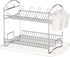 Simple Houseware 2-Tier Dish Rack with Drainboard, Chrome