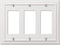 Amerelle 94RRRW Continental Wallplate, 3 Rocker, Cast Metal, White, 1-Pack