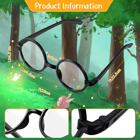 24 Pieces Wand Pencils and Glasses Wizard Party Favors, Wizard Party Supplies Magic Theme Birthday Supplies for Teen Boys Kids Girls Wizard School Decor Theme Birthday Party Halloween Supplies