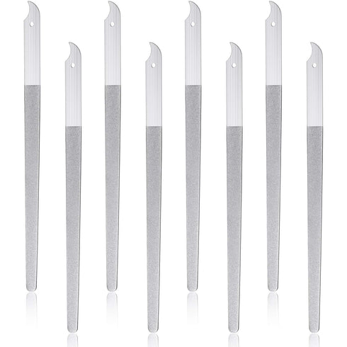 8 Packs Diamond Nail File Stainless Steel Double Sided Nail File Metal File Buffer Fingernails Toenails Manicure Files Manicure Pedicure Tools for Salon and Home, 8 Inches