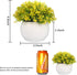 FOURBF 4 Packs Artificial Mini Potted Plants Plastic Faux Topiary Shrubs Fake Plant Flower for Room Office Desk Decoration