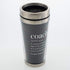 Elanze Designs Coach Definition Black 16 Ounce Stainless Steel Travel Mug with Lid