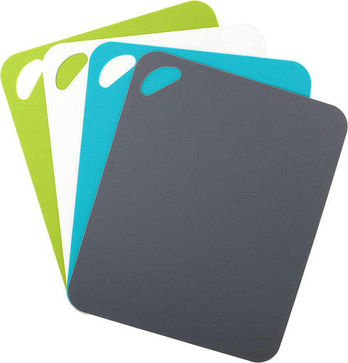 Dexas Heavy Duty Grippmat Flexible Cutting Board Set of Four, 11.5 by 14 inches: Gray, Turquoise, White, Green
