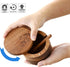 DGYLL Acacia Wood Salt Container with spoon Salt cellar Salt keeper Spice storage box Condiment pot Sugar bowl with spoon and swiveling lid Size: 3.5DIA x 2.5H inch (1pc no pattern /w spoon)