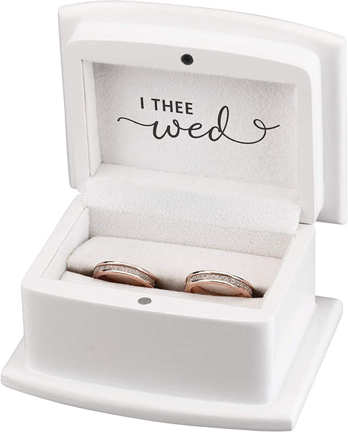 Lillian Rose White, Thee Wed Box Ring Pillow Alternative, 2.85x3.75x2.1