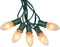 Romasaty C9 Christmas String Lights,Outdoor Weatherproof Lighting Incandescent Replacement String Lights with 25FT Warm White Clear Bulbs for Christmas Lights Commercial Grade-Green Wire