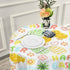 Baofu Easter Round Tablecloth Polyester Circular Egg Bunny Table Cloth Beautiful Water Resistant Spill Proof Large Vintage Table Cover for Dining Kitchen Party 60inch