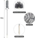 Abealv Telescoping Microfiber Duster Extendable Cobweb Duster, High Ceiling Stainless Steel Long Dusters?Scratch-Resistant Bendable Duster, 100 inches Extension Pole Cleaning Tools (Dark Gray)