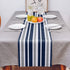 Stripe Table Runner-Navy Blue Gray White Cotton linen-Long 108 inche Dresser Scarves,Farmhouse Tablerunner for Kitchen Coffee/Dining/Sofa Table Bedroom Home Living Room,Scarf Decor for Holiday Dinner
