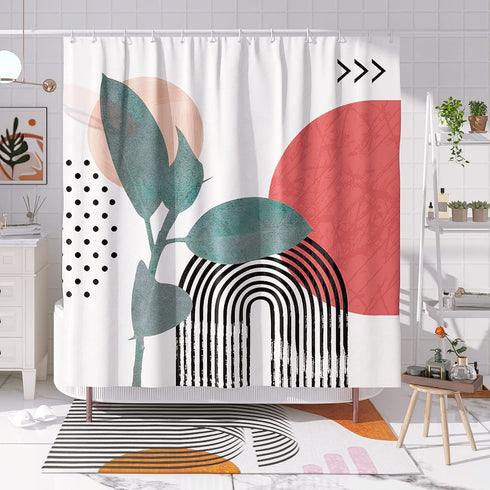 DESIHOM Modern Abstract Shower Curtain Minimalist Mid Century Shower Curtain Aesthetic Shower Curtain Contemporary Art Bathroom Shower Curtains Polyester 72x72 Inch