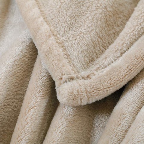 BOURINA Fleece Blanket Flannel Throw Blanket (Beige,Twin Size) Lightweight Cozy Microfiber Blanket for Sofa, Couch, Bed, Camping, Travel, 60x80 inches