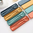 4 Sets Wheat Straw Cutlery, Portable Cutlery Set, Reusable Travel Flatware Set, for Lunch Boxes Workplace Camping School Picnic or Daily Use (Green, yellow, orange, blue)
