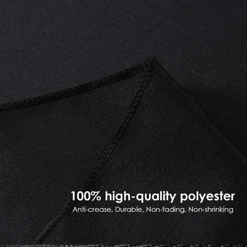 EVENTSDECO Round Tablecloth Black Table Cloth 132 Inch Polyester Fabric Table Cloths for Banquet Party Dining Buffet and Vendor